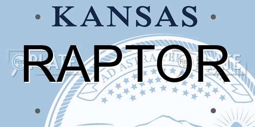 RAPTOR Kansas License Plate