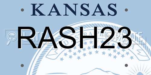 RASH23 Kansas License Plate