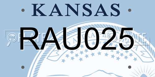 RAU025 Kansas License Plate