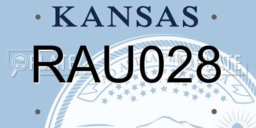 RAU028 Kansas License Plate