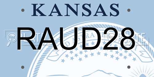 RAUD28 Kansas License Plate