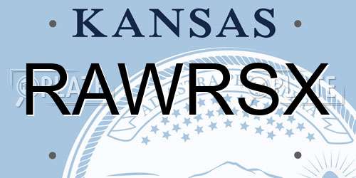 RAWRSX Kansas License Plate