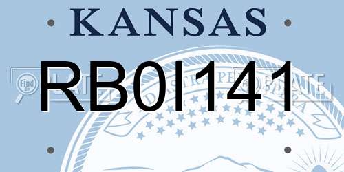 RB0I141 Kansas License Plate