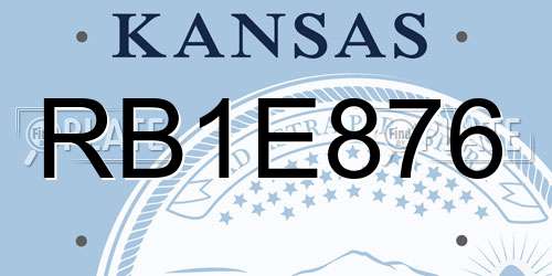 RB1E876 Kansas License Plate