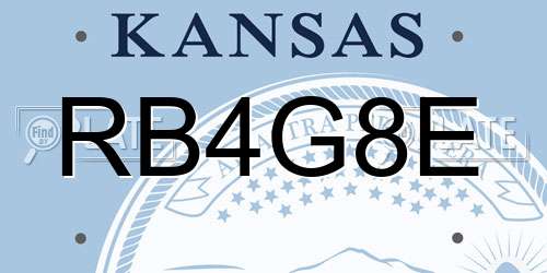 RB4G8E Kansas License Plate