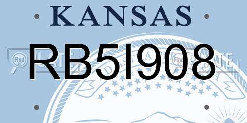 RB5I908 Kansas License Plate