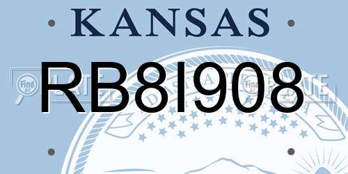 RB8I908 Kansas License Plate