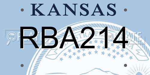 RBA214 Kansas License Plate
