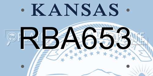 RBA653 Kansas License Plate