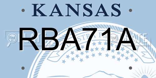 RBA71A Kansas License Plate