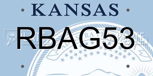 RBAG53 Kansas License Plate