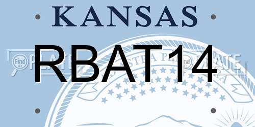 RBAT14 Kansas License Plate