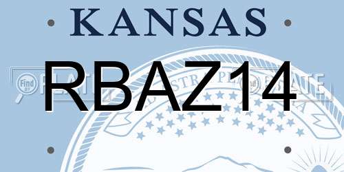RBAZ14 Kansas License Plate