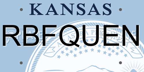 RBFQUEN Kansas License Plate