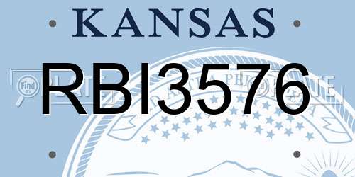 RBI3576 Kansas License Plate
