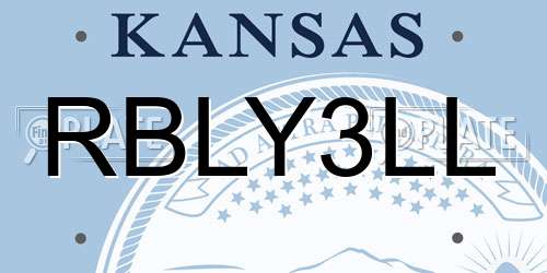 RBLY3LL Kansas License Plate