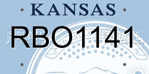 RBO1141 Kansas License Plate