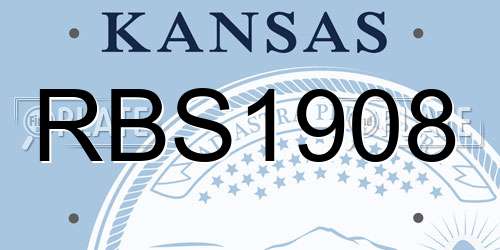 RBS1908 Kansas License Plate