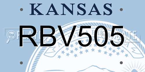 RBV505 Kansas License Plate