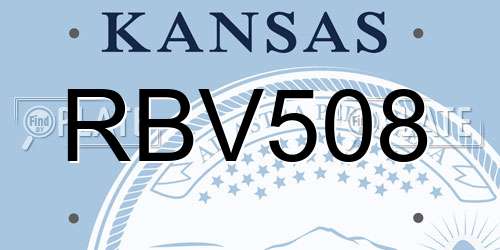 RBV508 Kansas License Plate