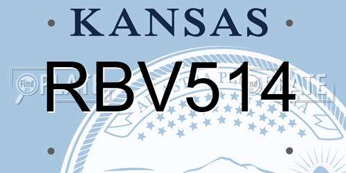 RBV514 Kansas License Plate