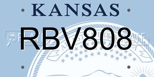 RBV808 Kansas License Plate