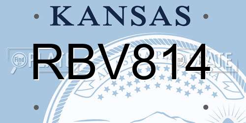 RBV814 Kansas License Plate