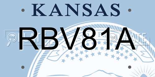 RBV81A Kansas License Plate