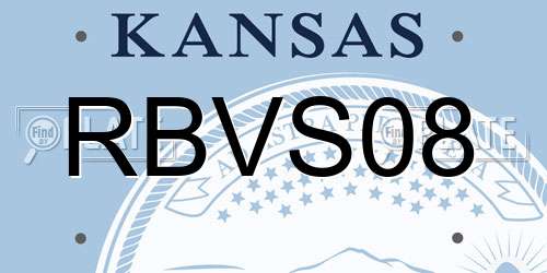 RBVS08 Kansas License Plate