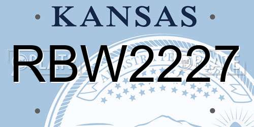 RBW2227 Kansas License Plate