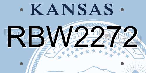 RBW2272 Kansas License Plate
