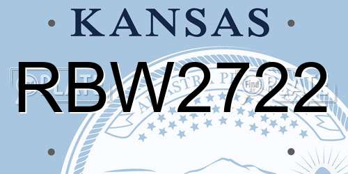 RBW2722 Kansas License Plate