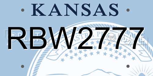 RBW2777 Kansas License Plate