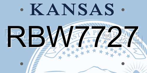RBW7727 Kansas License Plate