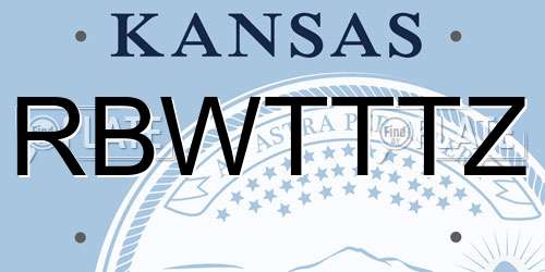 RBWTTTZ Kansas License Plate