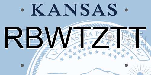 RBWTZTT Kansas License Plate