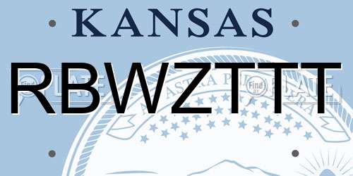 RBWZTTT Kansas License Plate