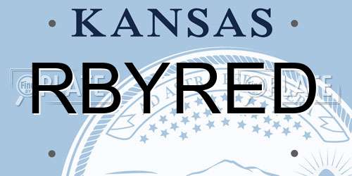 RBYRED Kansas License Plate