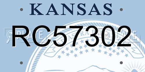 RC57302 Kansas License Plate