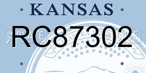 RC87302 Kansas License Plate