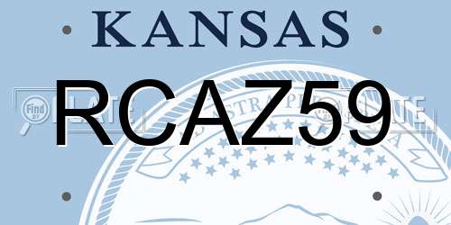 RCAZ59 Kansas License Plate