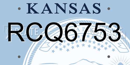 RCQ6753 Kansas License Plate