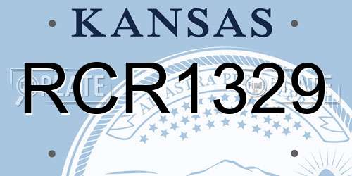 RCR1329 Kansas License Plate