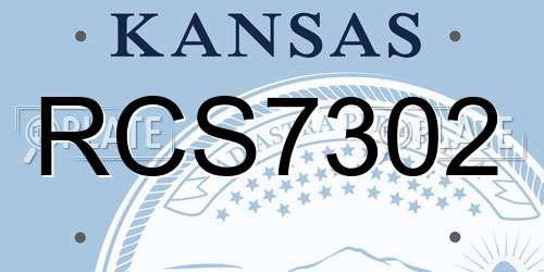 RCS7302 Kansas License Plate