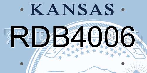 RDB4006 Kansas License Plate