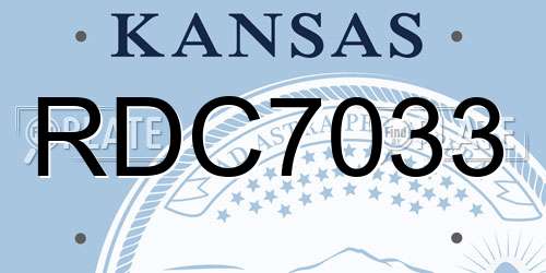RDC7033 Kansas License Plate
