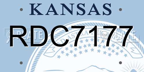 RDC7177 Kansas License Plate