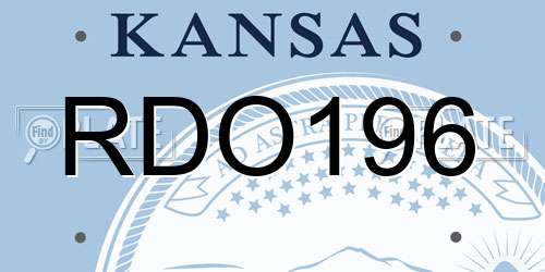RDO196 Kansas License Plate