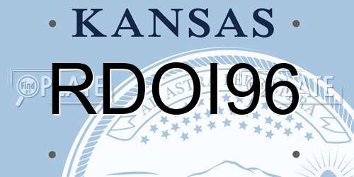 RDOI96 Kansas License Plate