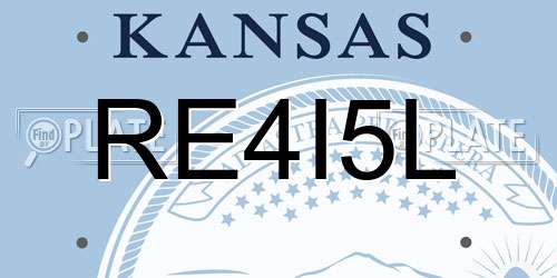 RE4I5L Kansas License Plate